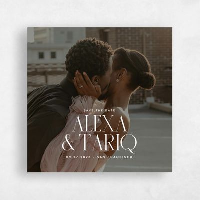 White Typography Wedding Save the Date - Seibel Square