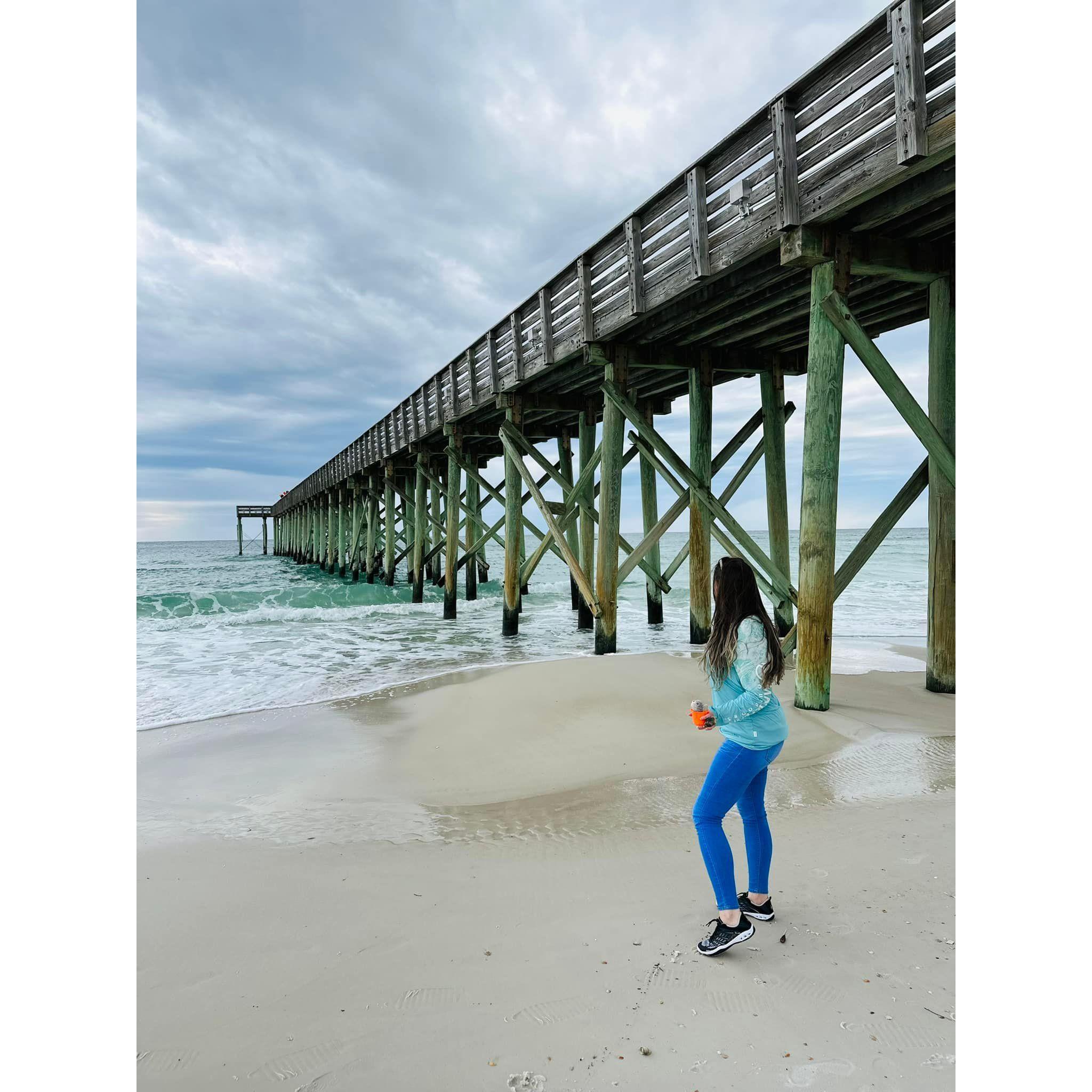 Scouring the beach in the evening when the tides came up was the best time to find seashells before the got broken up.