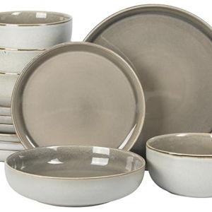 Gibson Elite Sunveil 16 Piece Dinnerware Set - Light Taupe