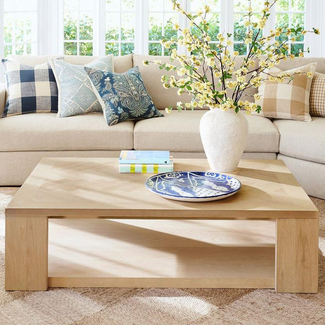 Blair Herringbone Rectangular Grand Coffee Table (60")