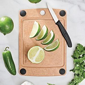 Epicurean All-In-One Cutting Board with Non-Slip Feet and Juice Groove, 10" × 7", Natural/Black