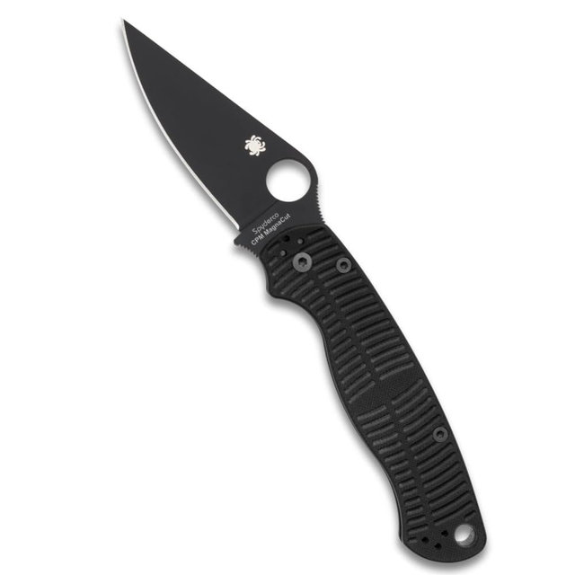 Spyderco Para Military 2 Folding Pocket Knife with 3.4" CPM MagnaCut Steel Blade and G-10 Handle - EDC Knife for Men and Women, Perfect for Hunting, Tactical, Camping - PlainEdge - C81GMCBKP2