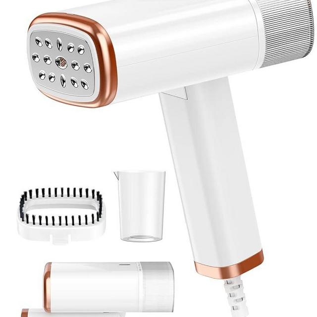 Portable Handheld Clothes Steamer - 1200W Fast-Heat, with Brush & Measure Cup - Wrinkle Remover for Home, Office, and Travel