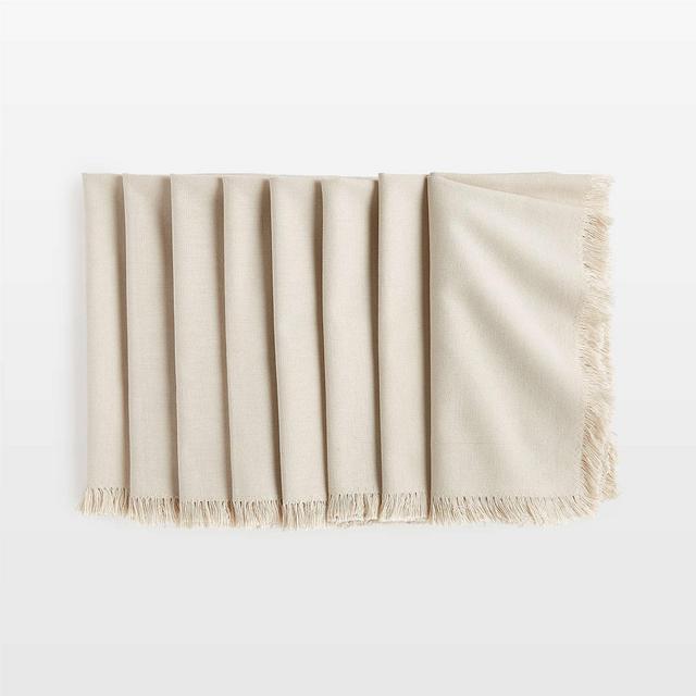 Craft Birch Beige Organic Cotton Fringe Napkins, Set of 8