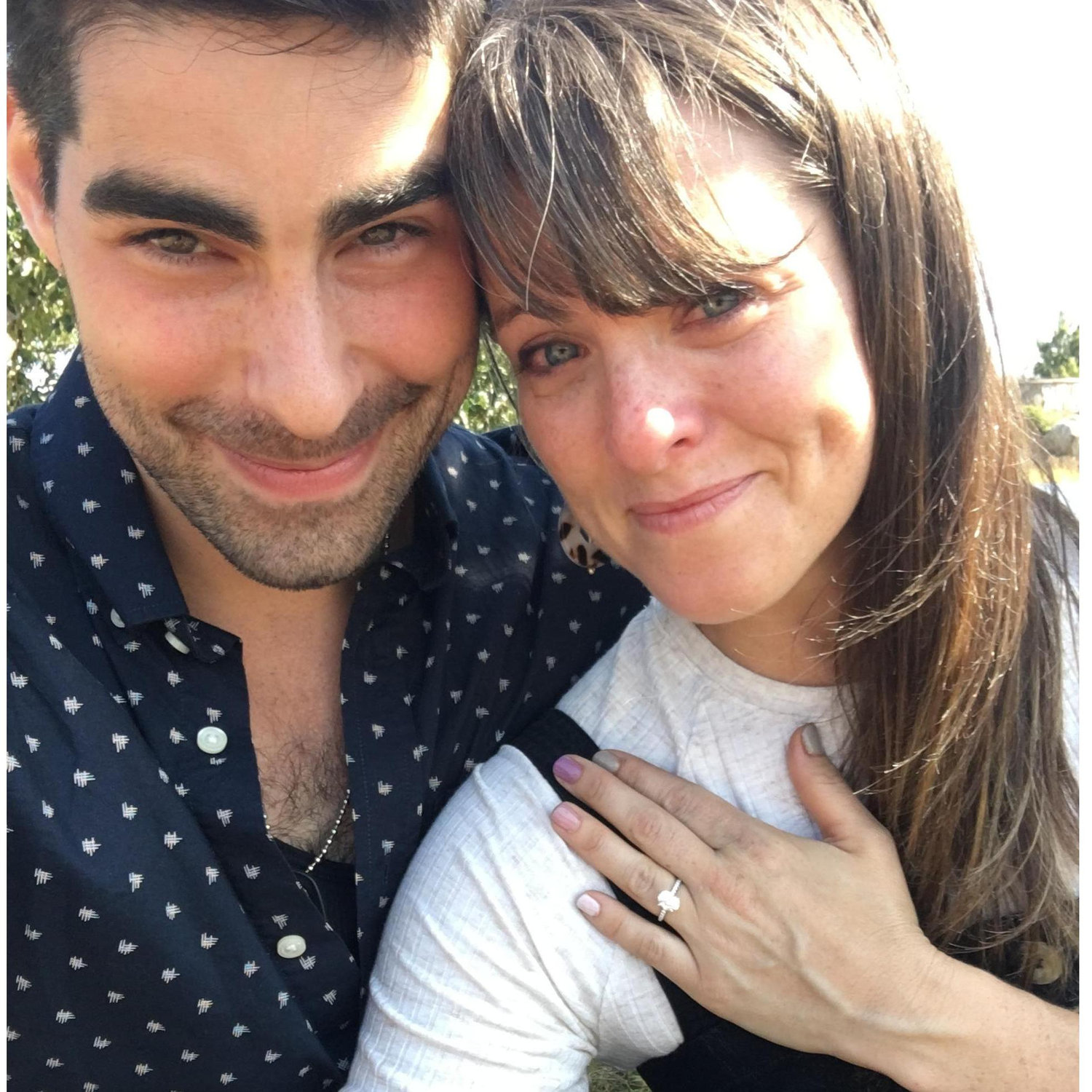 Sweaty and teary-eyed, October 1st, 2019, was the best day. Moments after getting engaged!