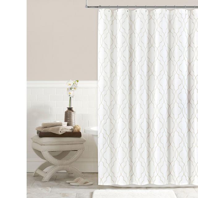 Colordrift Brianna Fret 72-Inch x 72-Inch Shower Curtain in Ivory