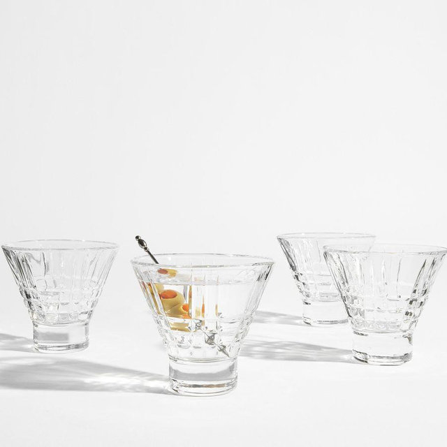 Stewart Plaid Martini Glasses, Set of 4