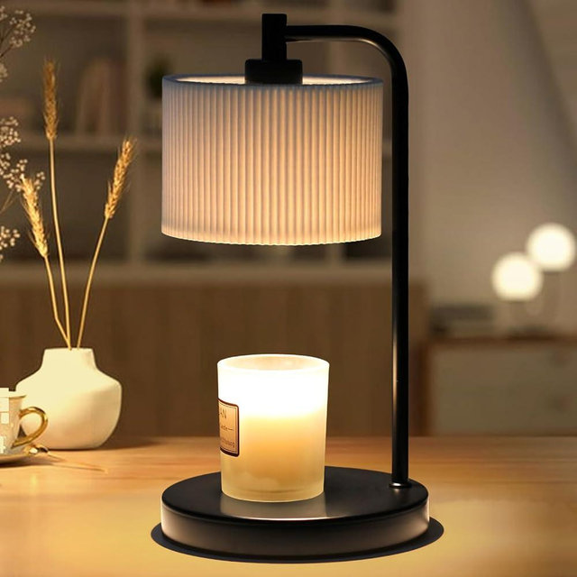 NITOWOLF Candle Warmer Lamp with Timer, Dimmable Candle Wax Warmer Candle Lamp with Replacement Bulbs, Candle Warmer for Jar Candles Home Decor House Warming Gifts Christmas Gifts (Black)