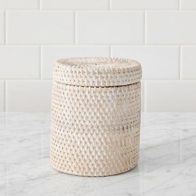 Tava Canister, White Wash, Medium