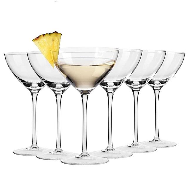 KROSNO Martini Cocktail Glasses | Set of 6 | 8.3 oz | Harmony Collection | Perfect for Home, Restaurants and Parties | Dishwasher and Microwave Safe