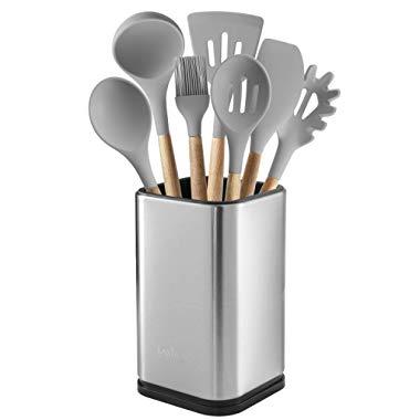Stainless Steel Kitchen Utensil Holder, Kitchen Caddy, Utensil Organizer, Modern Rectangular Design, 6.7” by 4”