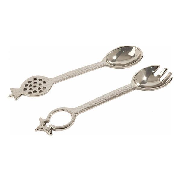 Hammered Pomegranate Salad Spoon Set by Yair Emanuel