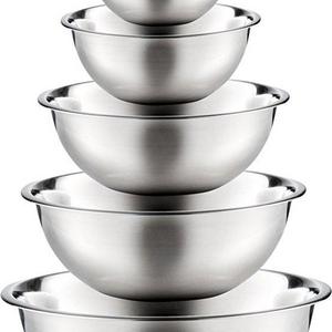 Stainless Steel Mixing Bowls by Finedine (Set of 6) Polished Mirror Finish Nesting Bowls, ¾ - 1.5-3 - 4-5 - 8 Quart - Cooking Supplies