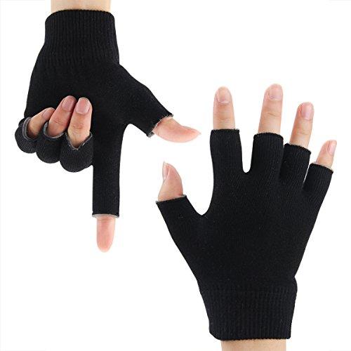 Codream Cotton Men's Gel Moisturizing Gloves Day Night Instantly Repair Eczema Dry Rough and Cracked Hands Gel Lining Infused with Essential Oils and Vitamins Black