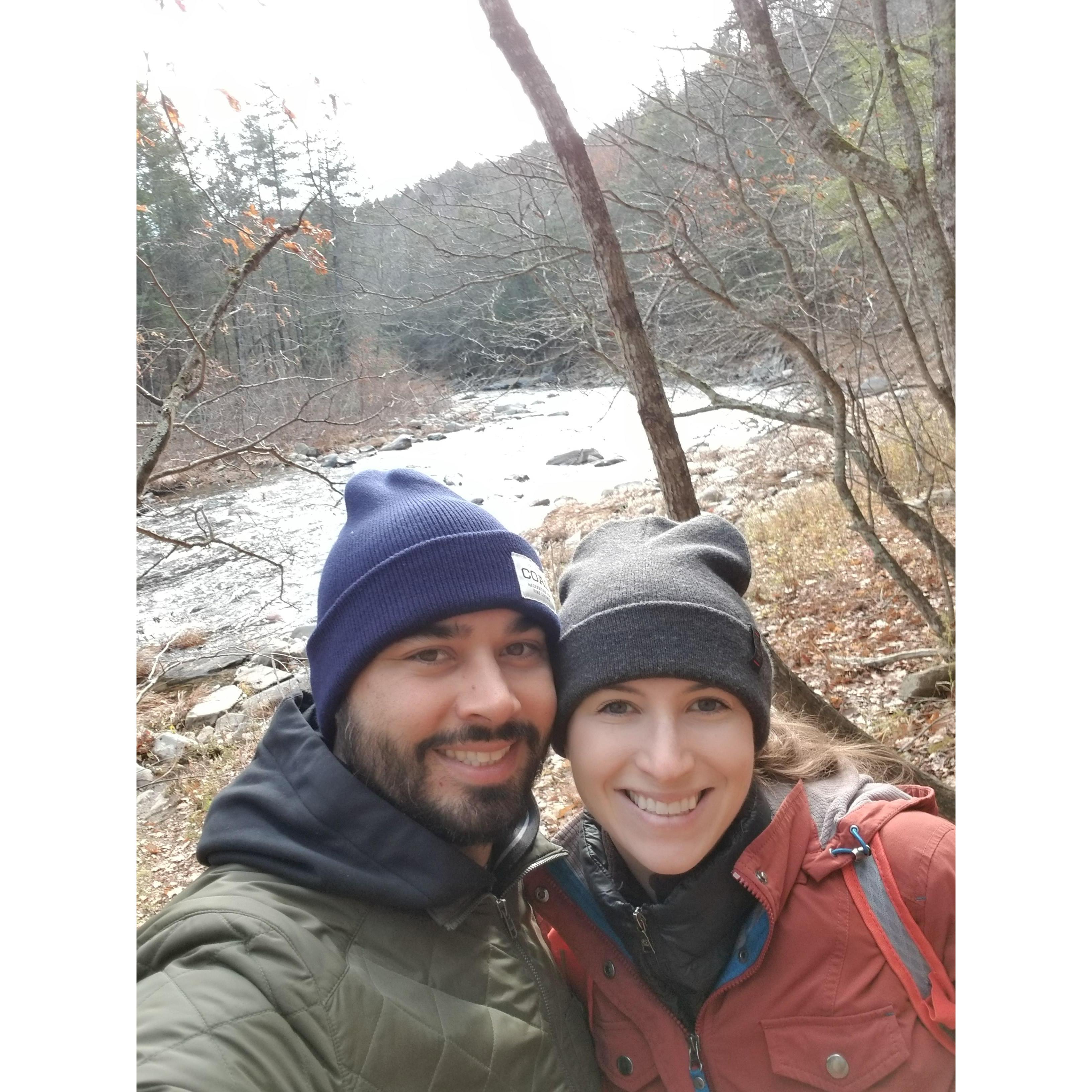 Hiking near our new home in Northampton, MA.