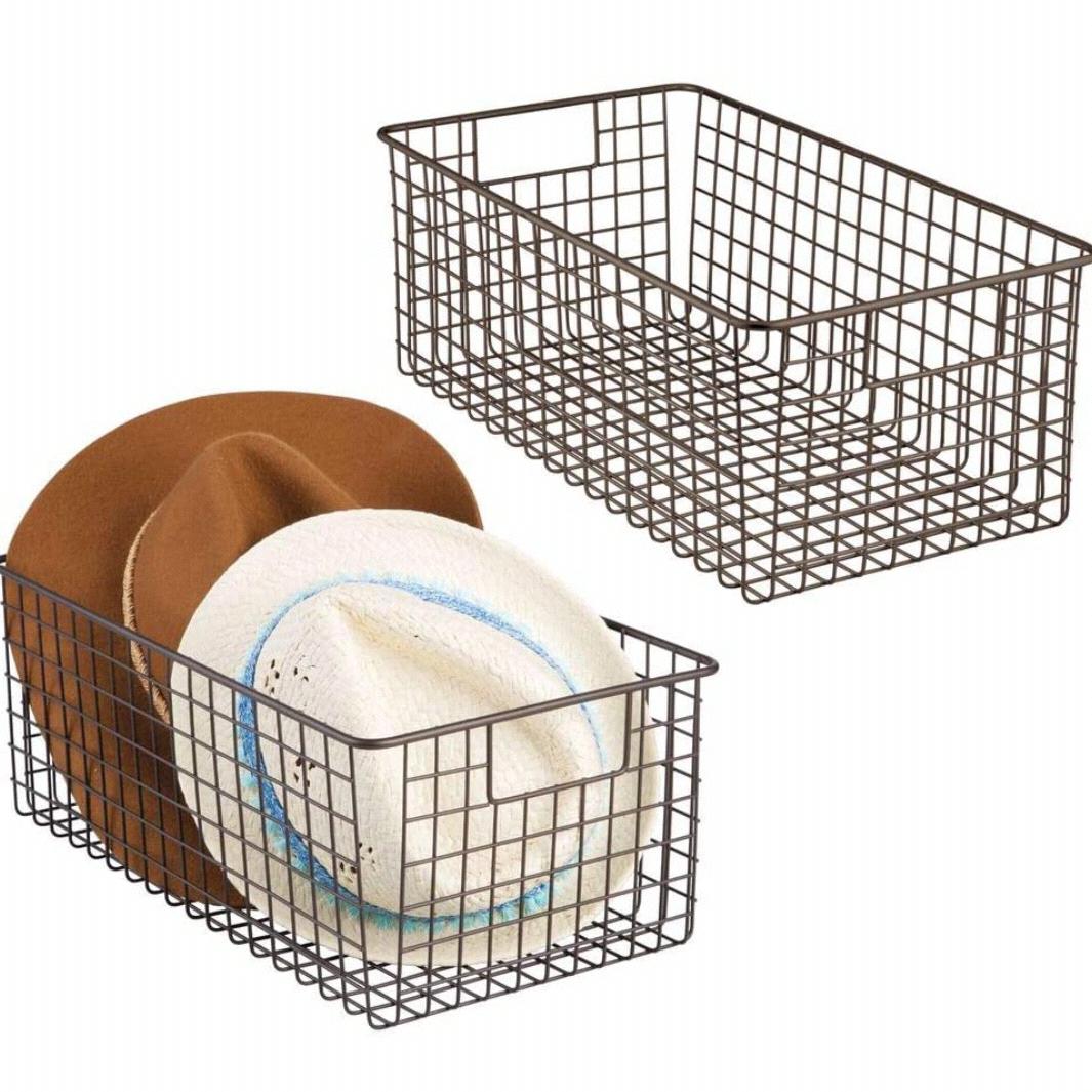 mDesign Metal Wire Storage Basket Bin