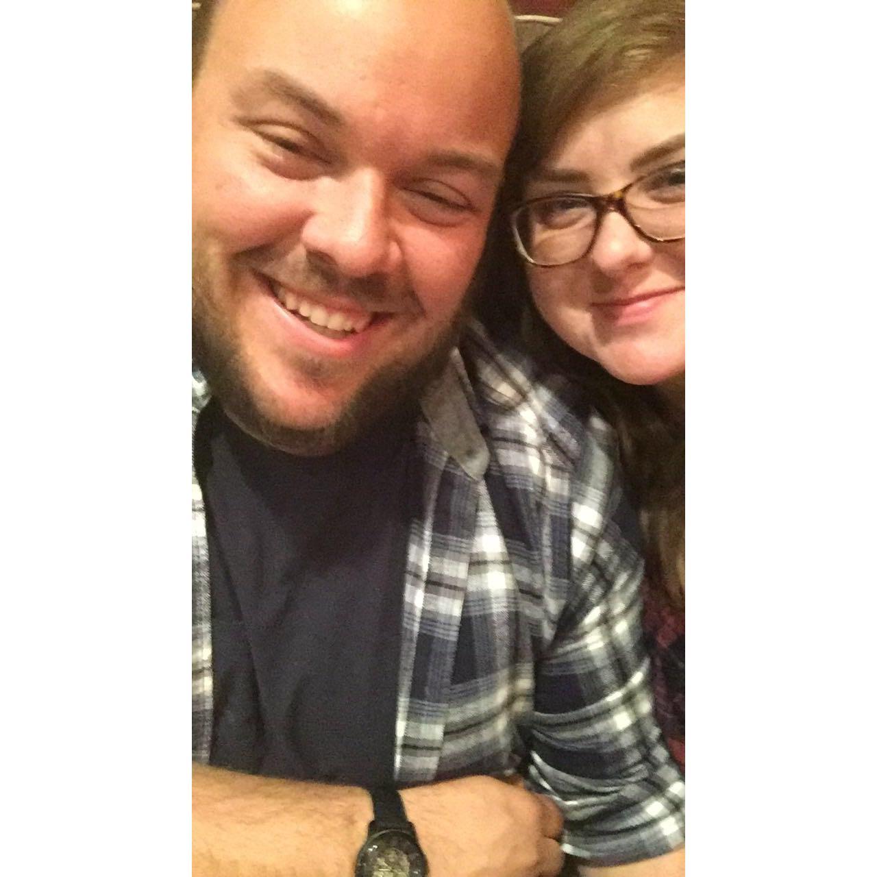 Dinner at a Mexican restaurant with karaoke playing in the background.