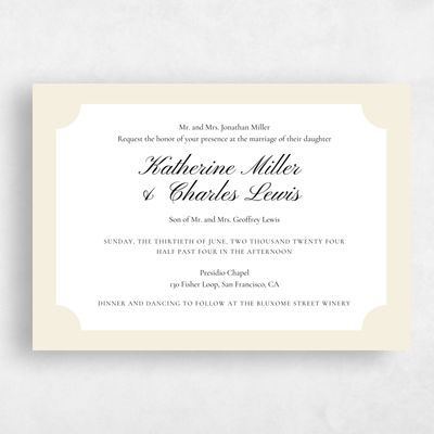 Ivory, Beige Wedding Invitation - Blake Landscape