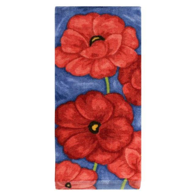KitchenSmart Colors - KitchenSmart® Colors Painterly Poppies Fiber Reactive Kitchen Towel in Paprika