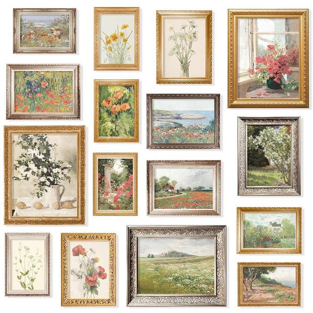 97 Decor Vintage Floral Wall Art - 16 Flower Pictures, Spring Flower Posters, Antique Floral Prints, Nature Wildflower Gallery Wall Prints (8x10 Unframed)