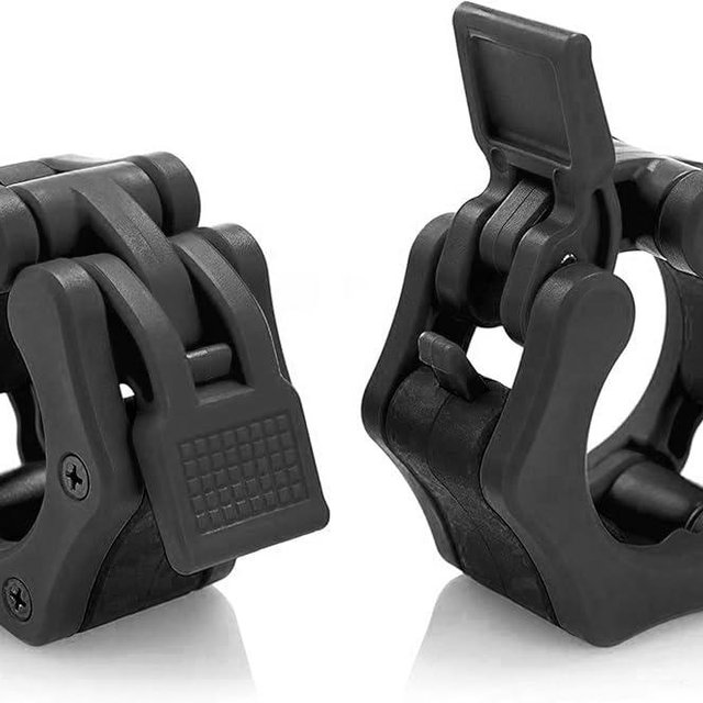 HACUBA FITNESS Olympic Barbell Clamps Collars Quick Release Pair Weight Clips for 2 inch Barbell BLACK