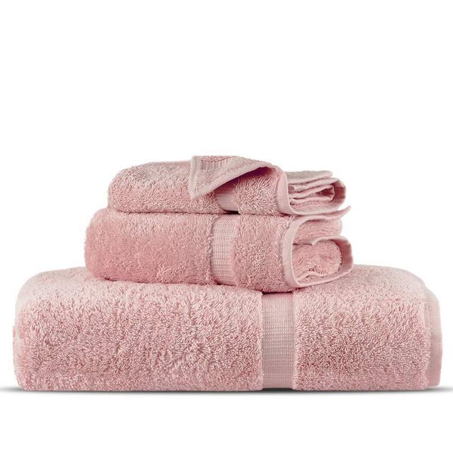 Towel Bazaar Premium Turkish Cotton Super Soft and Absorbent Towels (3-Piece Towel Set, Pink)