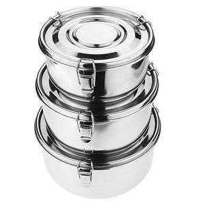 Mecete Stainless Steel, Leak-Proof, Food Storage Containers (Set of 3)