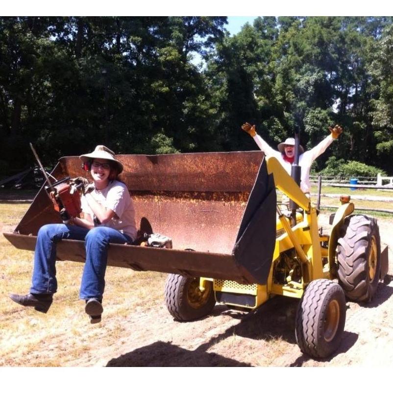 Rachel & her dad just doing a little yard work