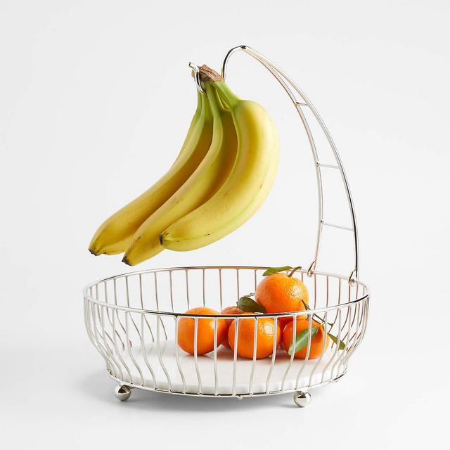Cora Stainless Steel Fruit Basket with Banana Hanger