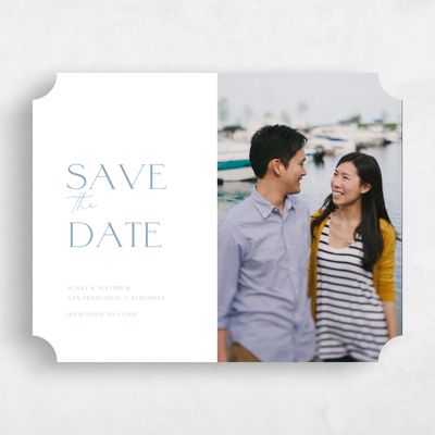 Blue Ticket Wedding Save the Date - Blonshine Photo