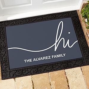Black Hi Personalized Doormat- 20x25