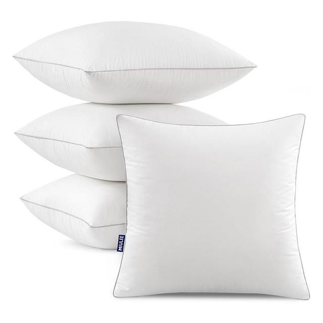 MIULEE 18x18 Pillow Inserts (Set of 4) -Decorative Throw Pillow with 100% Cotton Cover Square for Sofa Couch