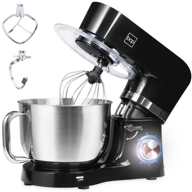 Best Choice Products 6.3qt 660W 6-Speed Tilt-Head Stainless Steel Kitchen Mixer w/ 3 Attachments, Splash Guard - Black