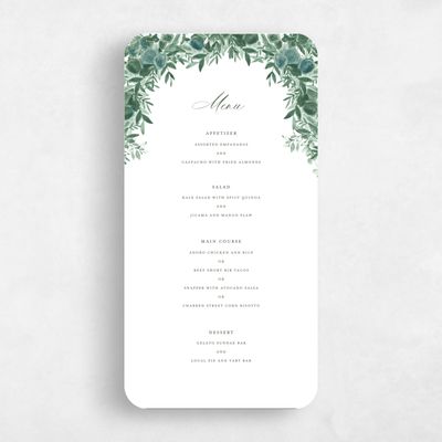 White Rounded Wedding Menu - Chai