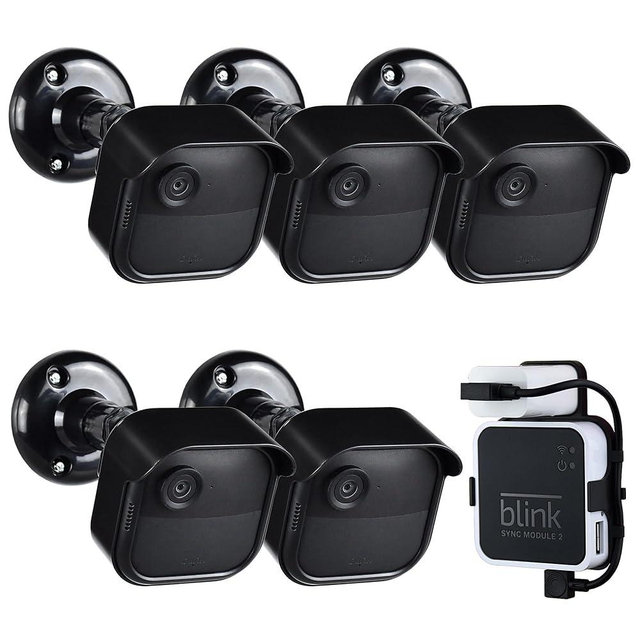 All New Blink Outdoor 4th Gen Camera Mounting Brackets,5 Pack Weatherproof Protective Housing and 360 Degree Adjustable with Sync Module Wall Mount (Blink Camera is Not Included)