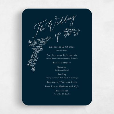 Blue Rounded Wedding Program - Miette