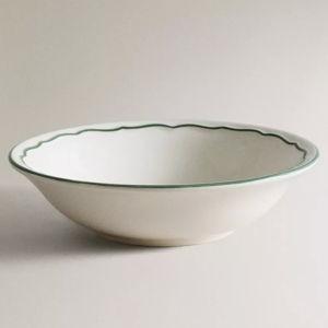 EARTHENWARE DINNER BOWL WITH CONTRASTING RIM