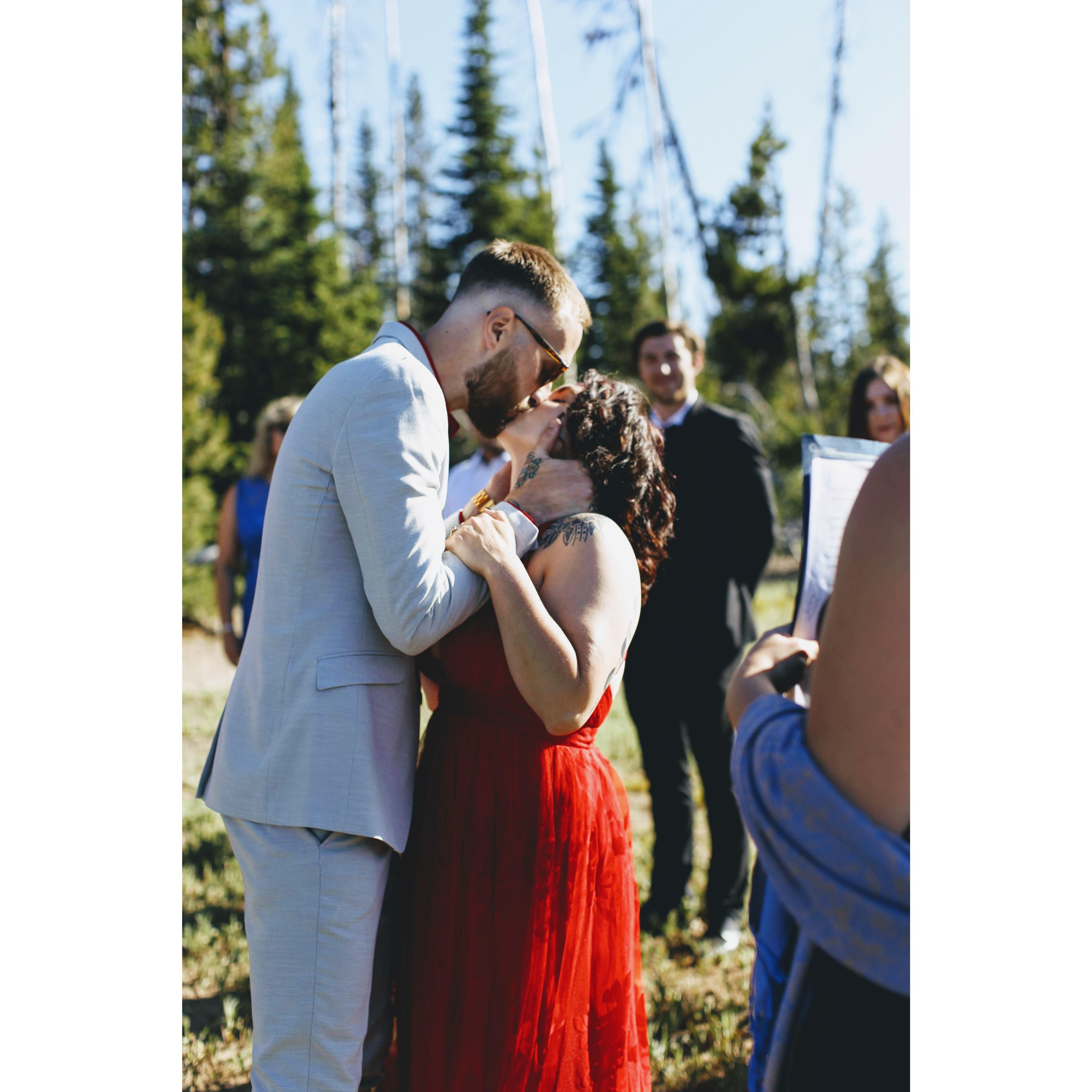 Tyler & Sara's first kiss as a married couple.