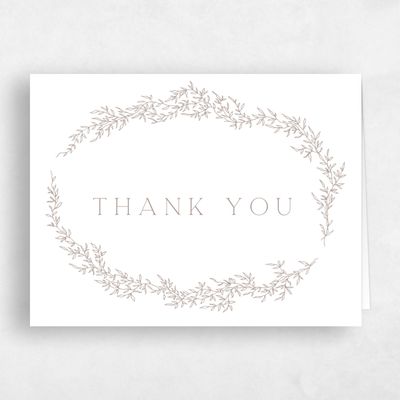 Rich Taupe, Brown Wedding Thank You - Rhys Landscape