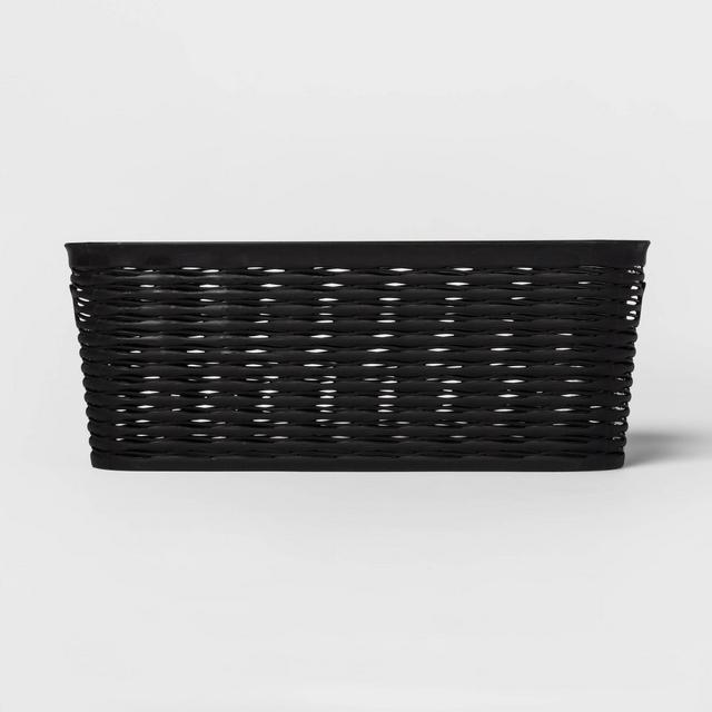 Wave 1/2 Medium Rectangle Decorative Storage Bin Black - Room Essentials™