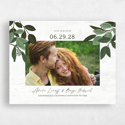Light Wood, Grey Wedding Save the Date - Summerlin Photo