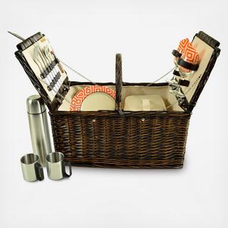 2-Person Willow Picnic Hamper with Coffee Set