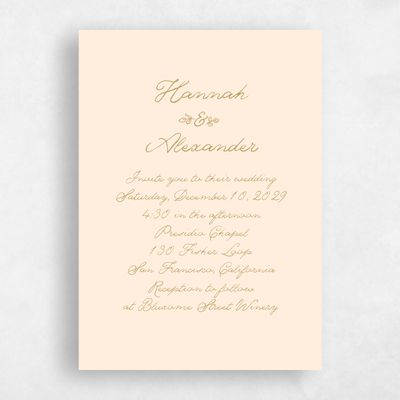 Buttercream, Beige Wedding Invitation - Leda Classic