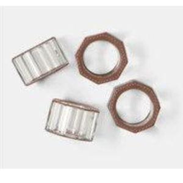 Full-Grain Leather/Clear Glass Crystal Napkin Ring - Boxed Set of 4