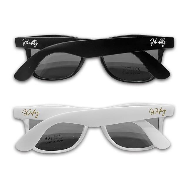 GroomBrideGifts White Bride Sunglasses | Square Cat Eye Polarized Sunglasses | Bride to Be Wedding Engagement Gifts