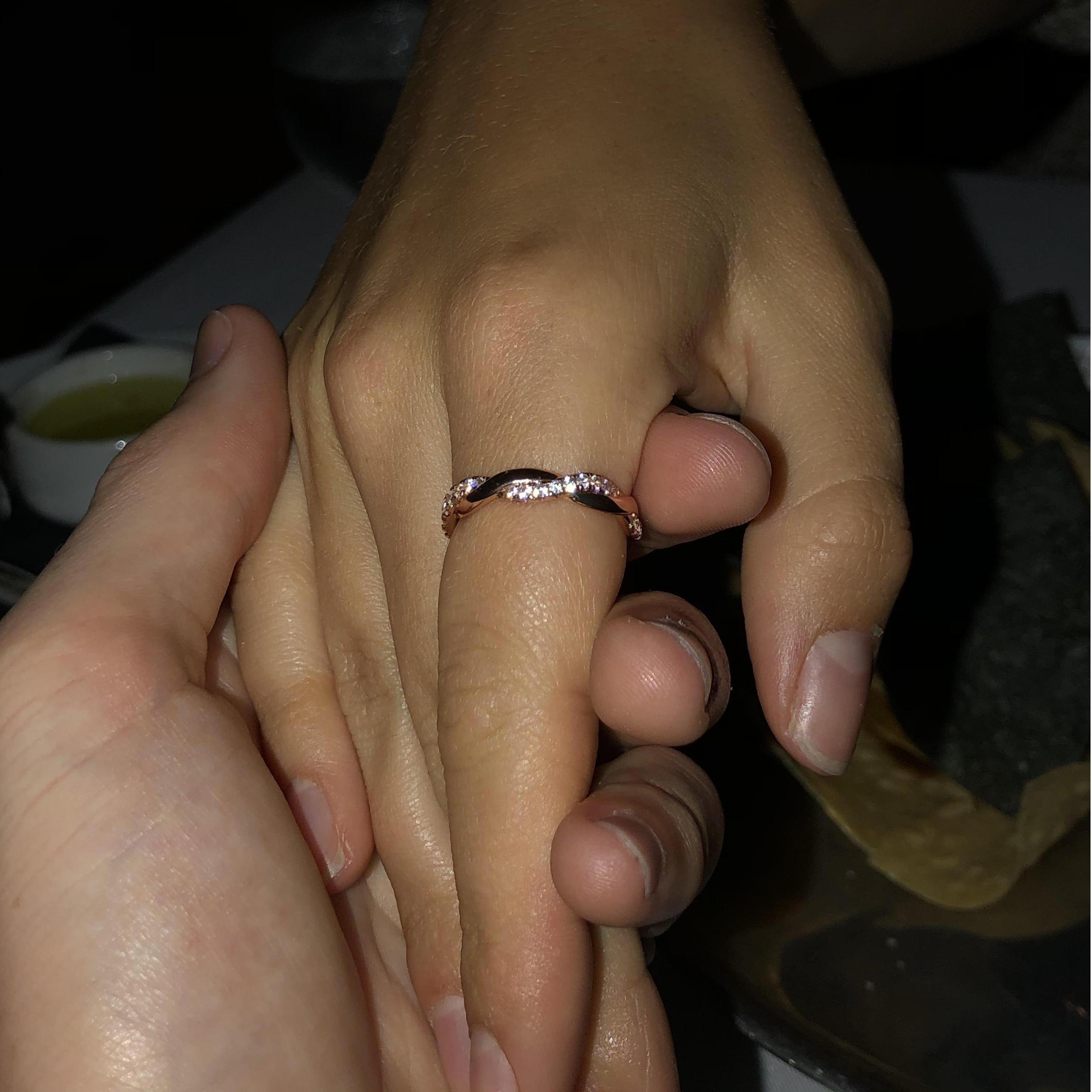 The first ring that Jasmine received: a gift for her 22nd birthday.