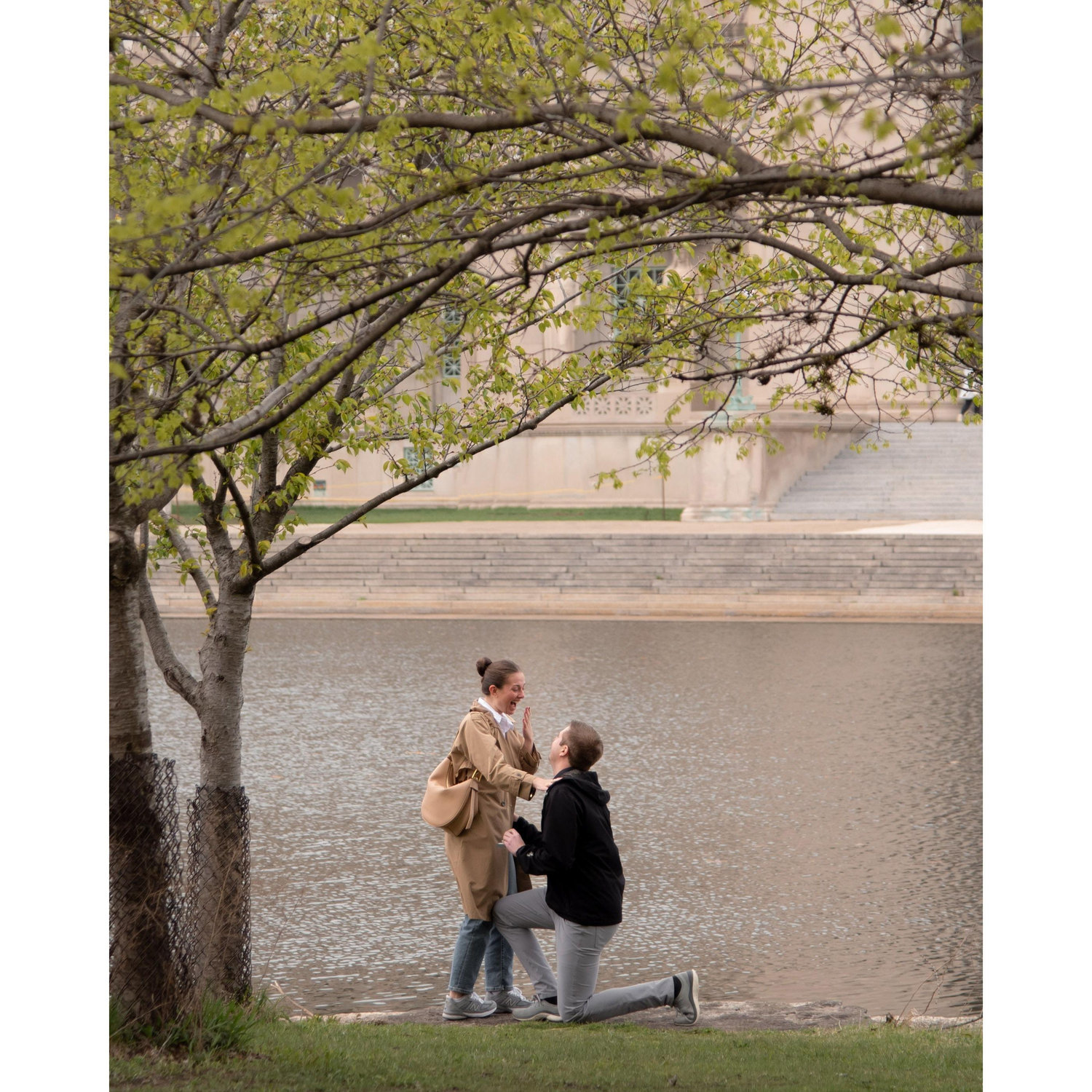 Our engagement outside the Museum of Science and Industry in Chicago (April 2023)