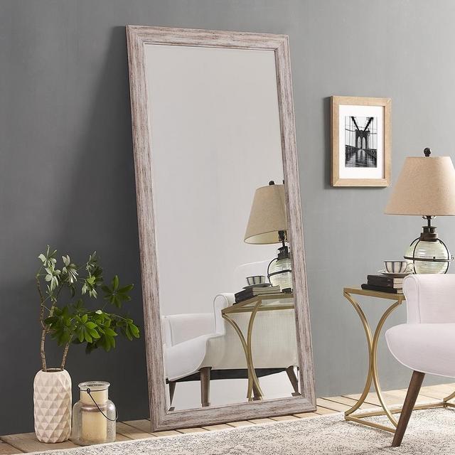 Naomi Home Rustic Mirror White/66" x 32"