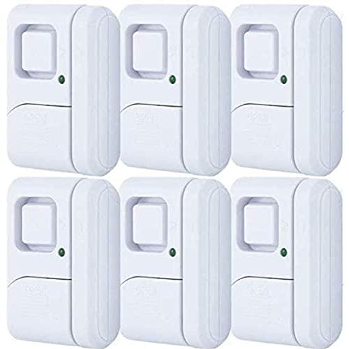 GE Personal Security Window/Door, 6-Pack, DIY Protection, Burglar Alert, Wireless, Chime/Alarm, Easy Installation, Ideal for Home, Garage, Apartment, Dorm, RV and Office, 49721, White