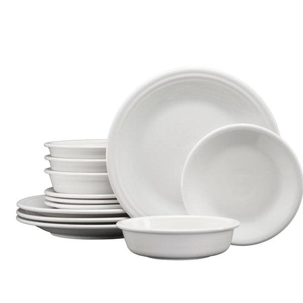 Classic Rim 12-Piece Dinnerware Set, Service for 4